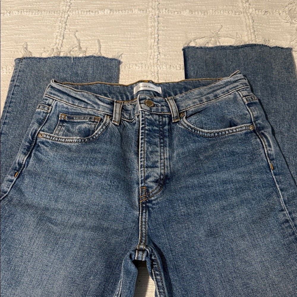Anine Bing Blue Straight Leg Jeans